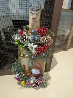 キラ・サークル【木製ボードのクリスマス壁飾り】